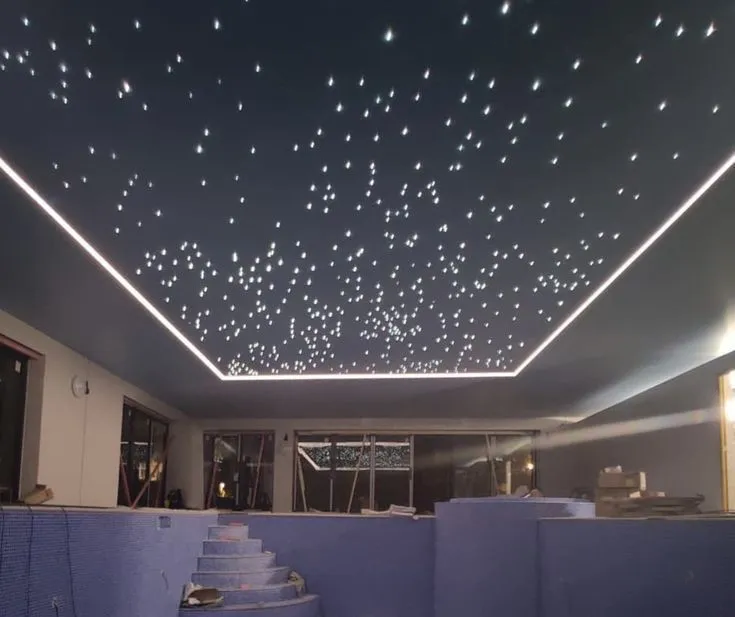 Multi-Level Gypsum Ceiling with Color Therapy Lighting